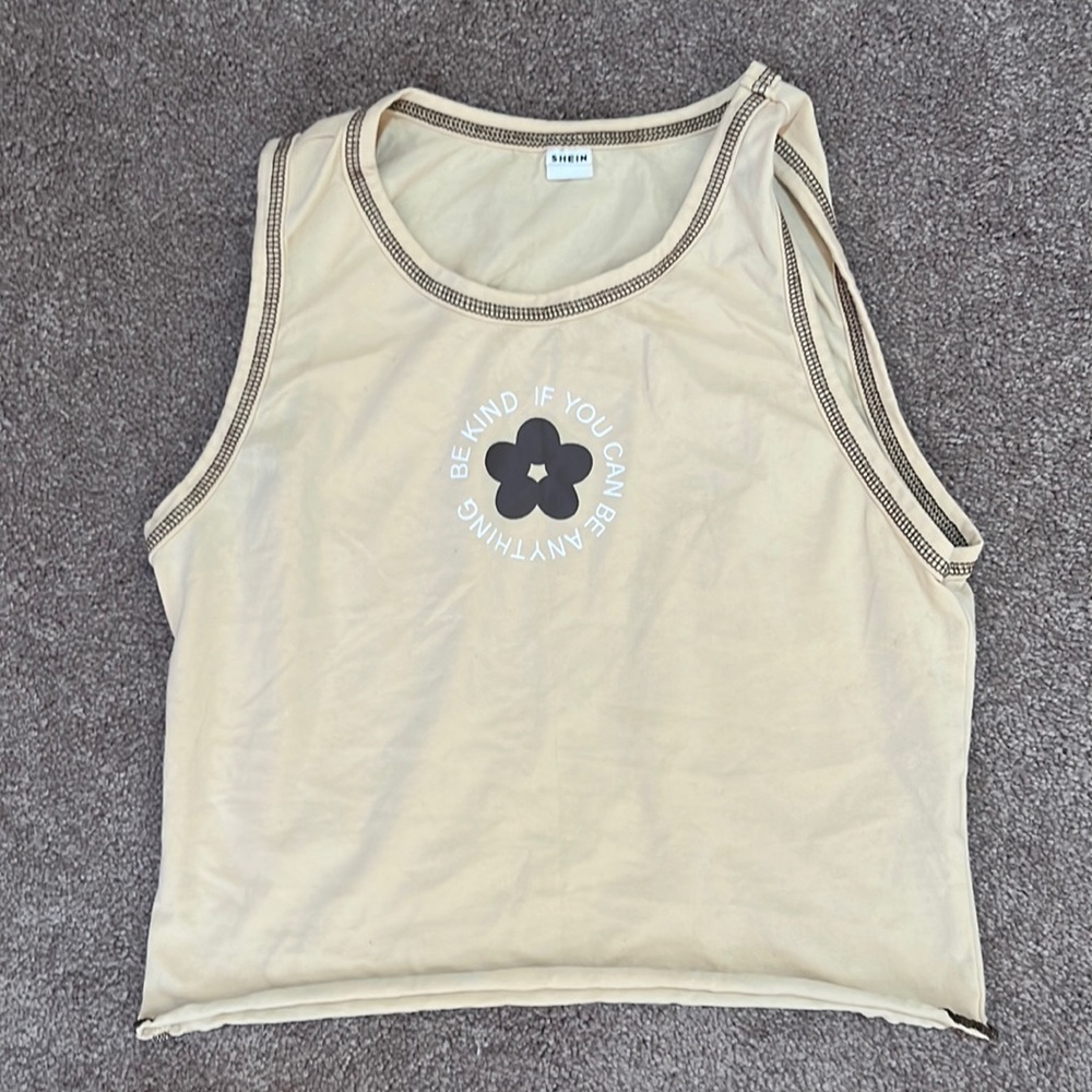 Tan and brown cami tee